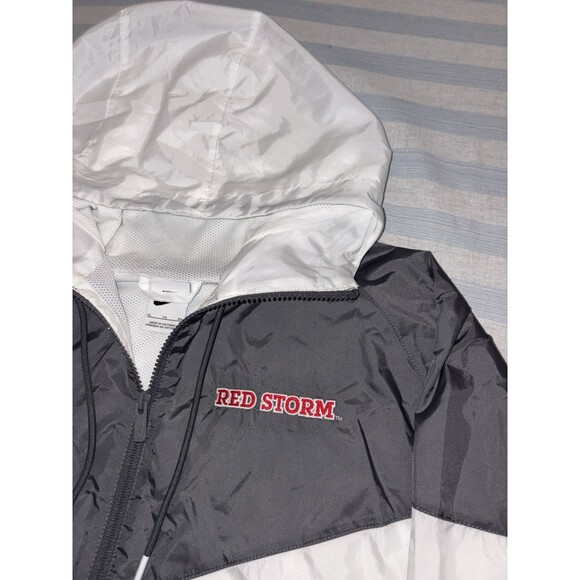 NYC St. John's University Red Storm Nike Jacket Basketball Windbreaker White XL - Picture 2 of 10